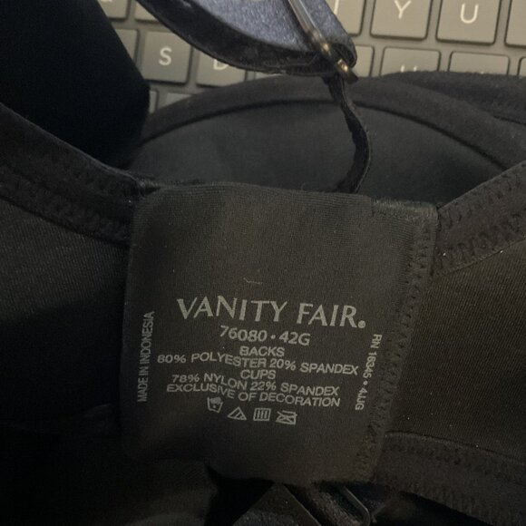 Vanity Fair Black Minimizer Bra, 42G - Picture 7 of 7